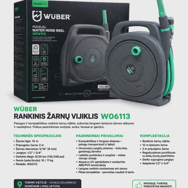 WÜBER rankinis žarnų vijiklis W06113