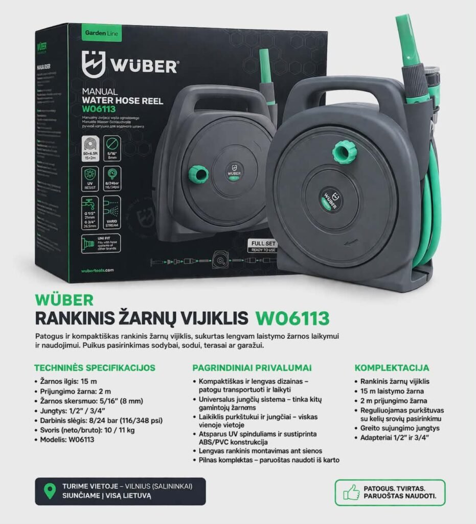 WÜBER rankinis žarnų vijiklis W06113