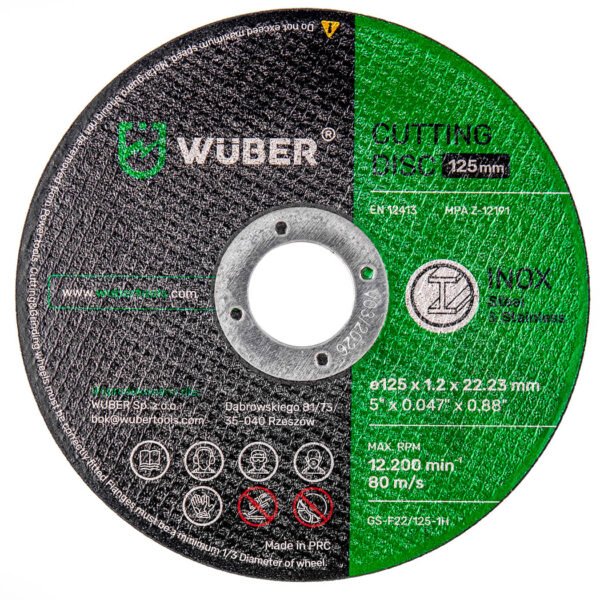 Metalo pjovimo diskas 125x1,2 mm WUBER W17013
