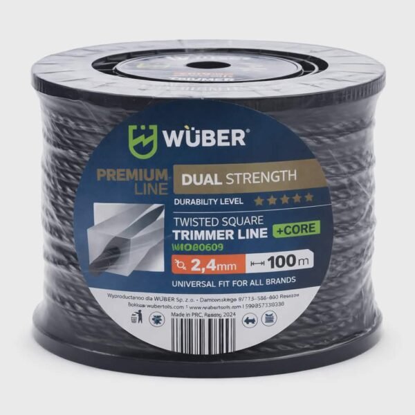 WÜBER trimerio valas 2.4 mm – 100 m (Dual Strength) Aukštos kokybės