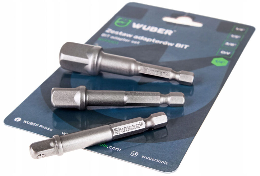 Adapteriai atsuktuvams, 3 vnt. HEX WUBER W00001