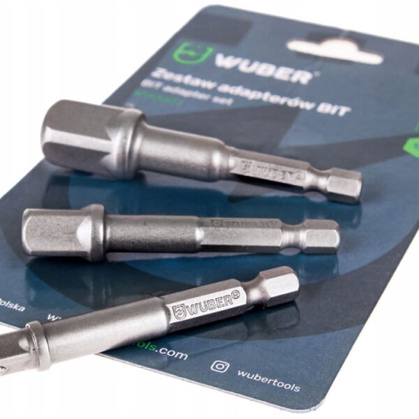 Adapteriai atsuktuvams, 3 vnt. HEX WUBER W00001