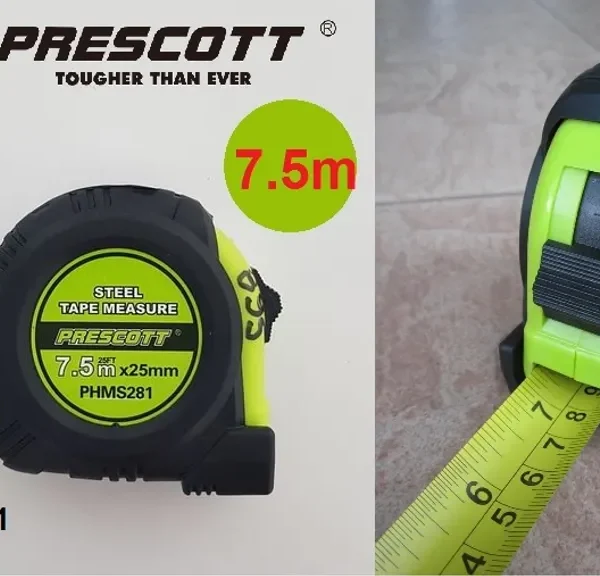 Ruletė PRESCOTT 7,5metrų 7,5x25mm