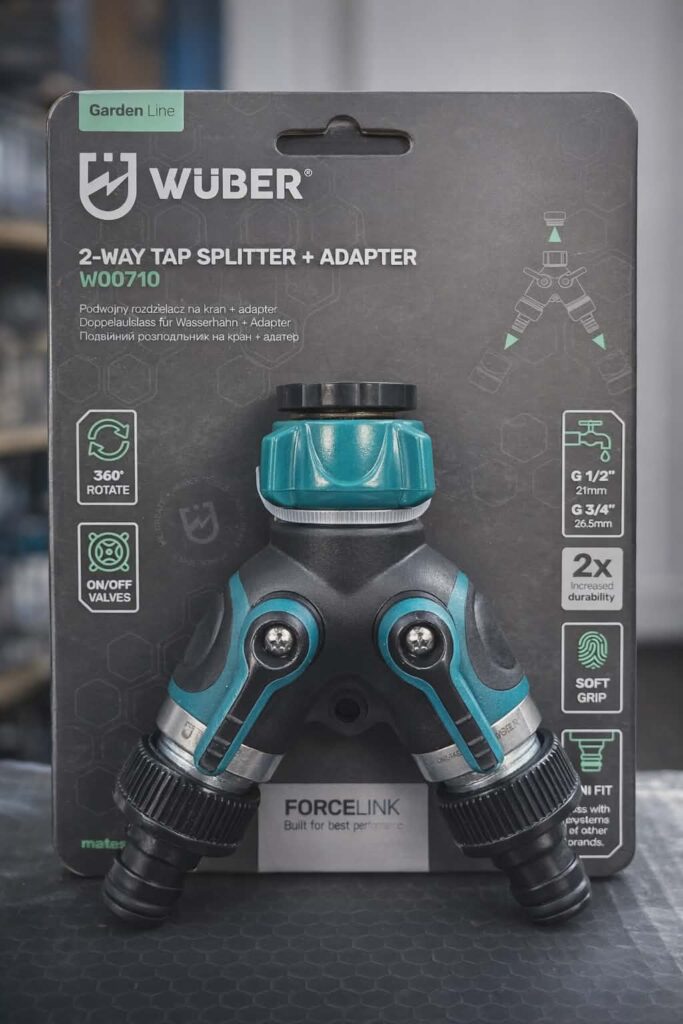 WUBER 2-ių išėjimų čiaupo skirstytuvas su adapteriu (W00710)