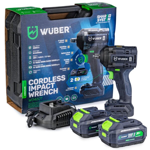 Akumuliatorinis smūginis veržliasukis 550 Nm Wuber W04601