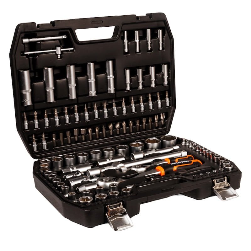 CRV META-PRO 108pcs veržliarakčių ir galvučių rinkinys