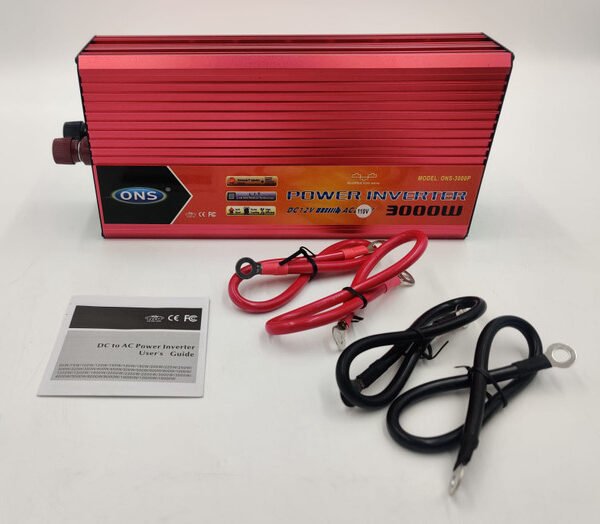 INVERTERIS ONS 3000W 12V-110V RAUDONAS ONS-3000P