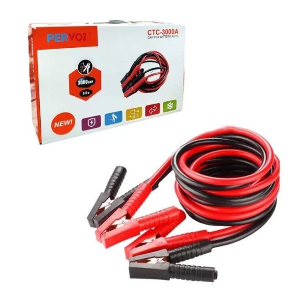 Pervoi Automobilių Baterijos Booster Kabeliai 3000A 3m CTC-3000A